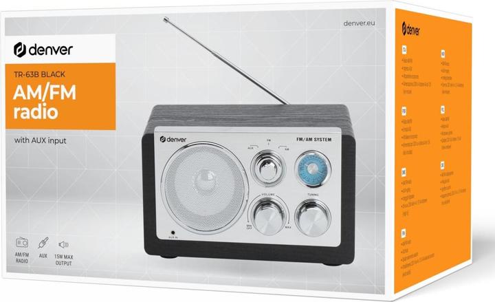 Produktbild Denver TR-63B - Radio - Sort (AM, FM)