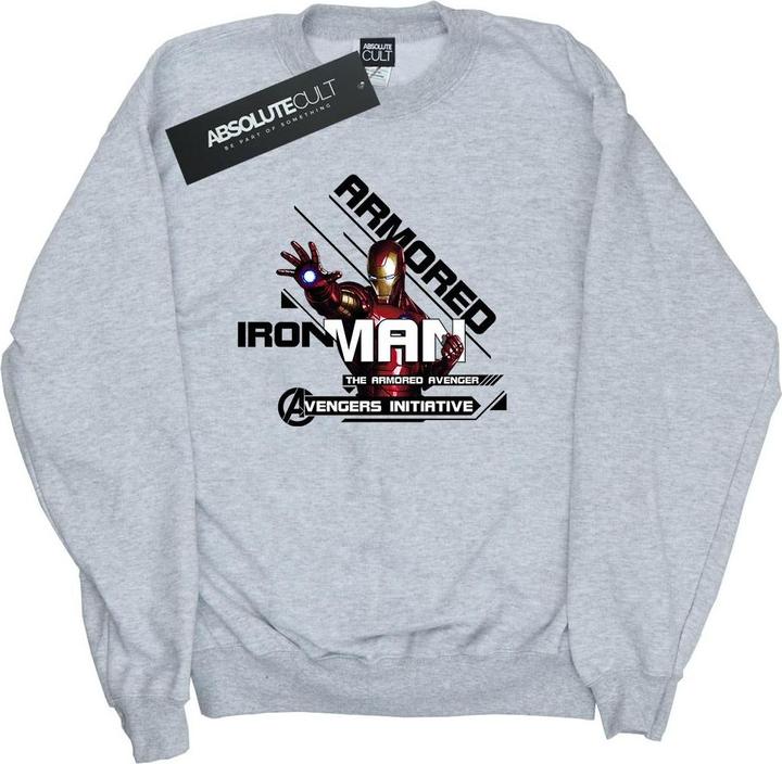 Actual product image Boys Avengers Iron Man Armoured Avenger Sweatshirt (128)