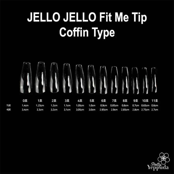 Jello Jello Fit Me Tip - Coffin Type (Kunstnägel, Weiss)