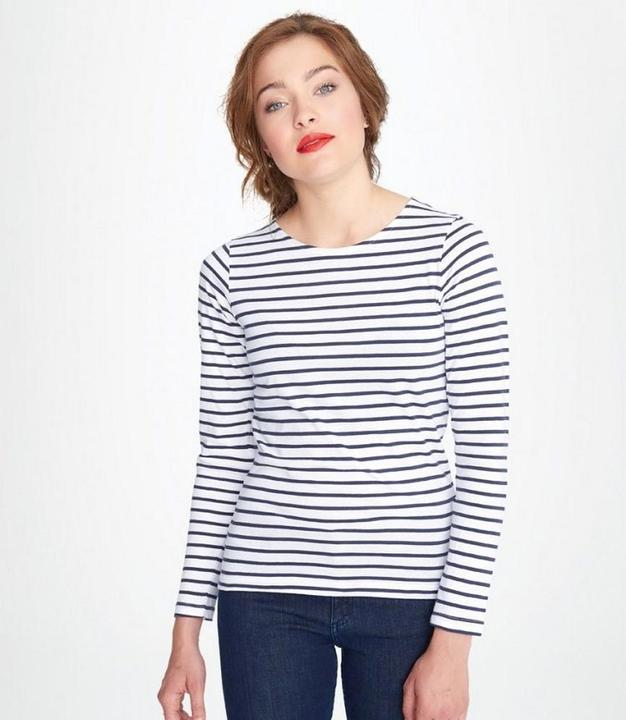 Actual product image Sols Navy Tshirt Striped Long Sleeve (XS)
