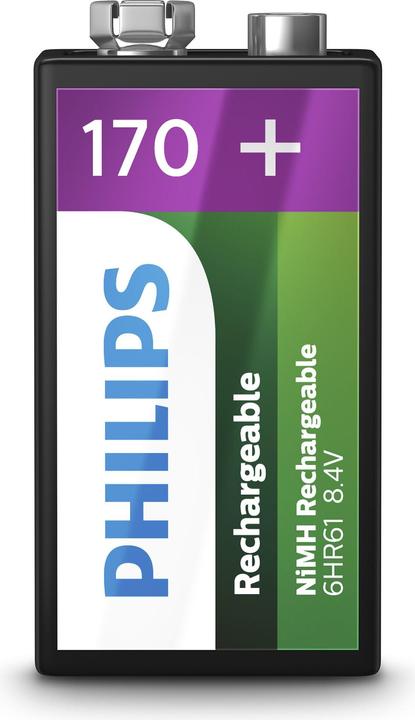 Actual product image ProPlus Philips battery 9V 170 mAh in blister (1 pcs., 9V Block, 170 mAh)