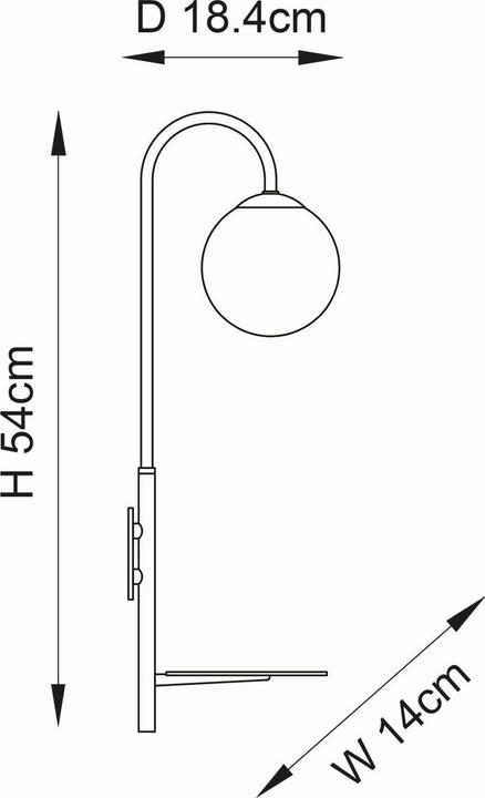 Actual product image Licht-Erlebnisse Wall lamp Durban (G9)