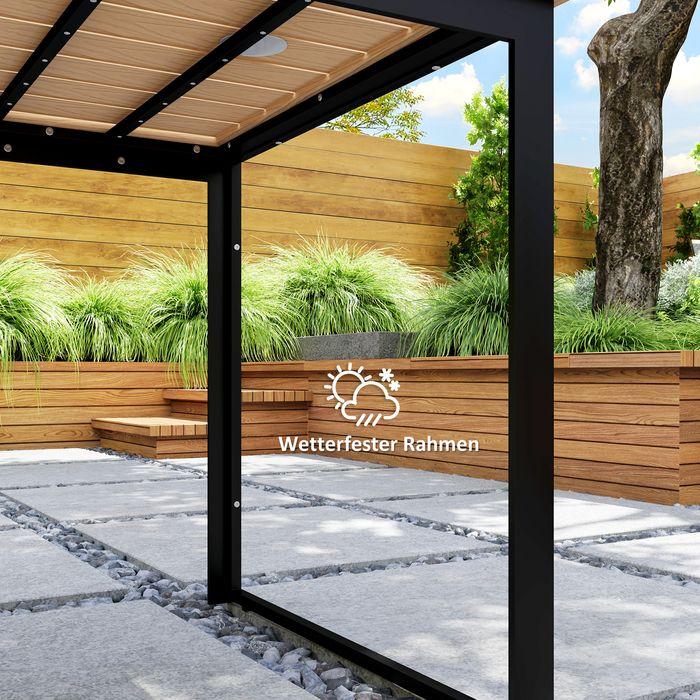 Immagine prodotto Swisshandel24 Gartentisch für 6 Personen 160x80 cm Holzoptik Lamellendesign, Teak (80 cm)
