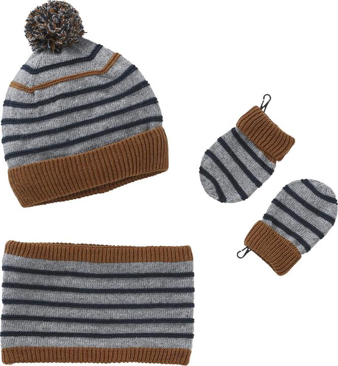 Produktbild Vertbaudet Jungen Baby-Set: Mütze, Rundschal & Fäustlinge