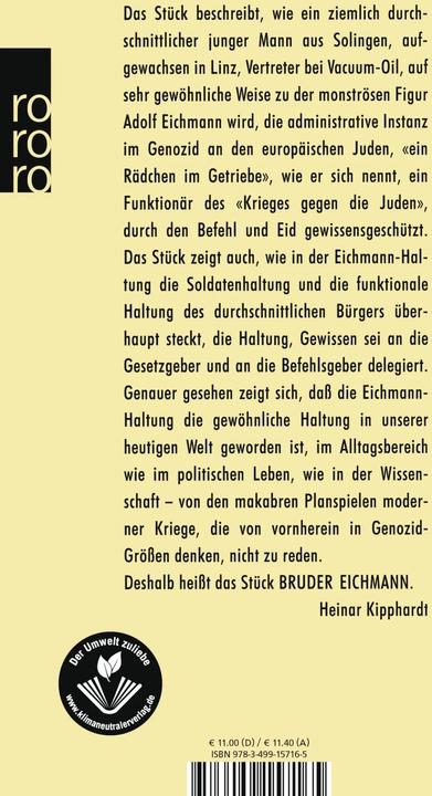 Actual product image Bruder Eichmann (German, Heinar Kipphardt, 1986)