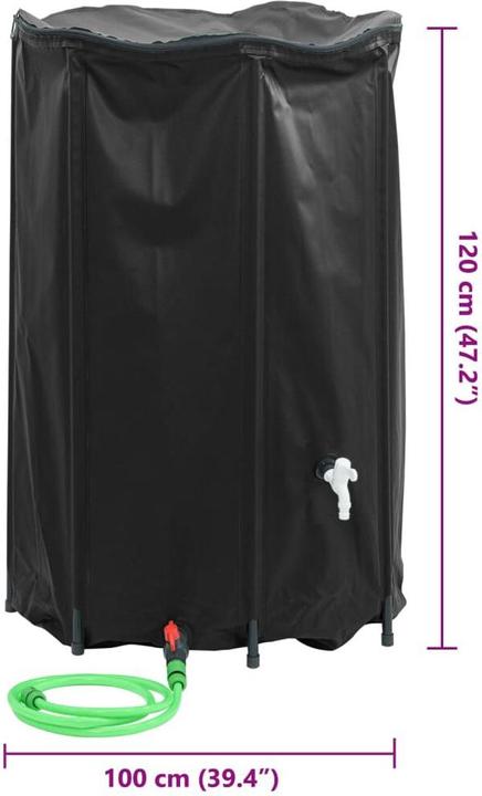 Produktbild VidaXL Wassertank mit Wasserhahn Faltbar 1000 L PVC (1000 l)