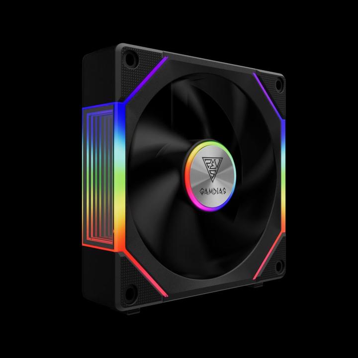 Produktbild Gamdias Lot de 3 Ventilateurs de boitier Aeolus P2U RGB - 12cm (Noir) (120 mm)