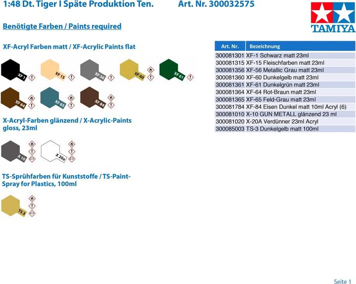 Image du produit Tamiya German Tiger I Late Production
