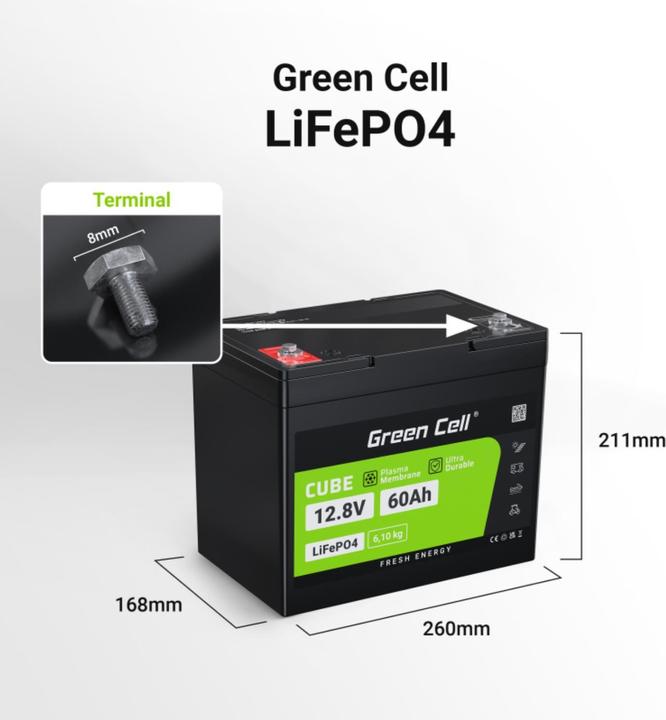 Produktbild GreenCell Akku (12.80 V, 60 Ah)