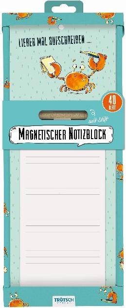 Produktbild Notizblock mit Stift und Magnet Krabbe mehrfarbig