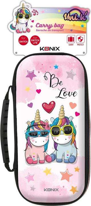 Actual product image Konix Mythics Unicorn Pro Carry Case be love (Switch Lite, Switch OLED)