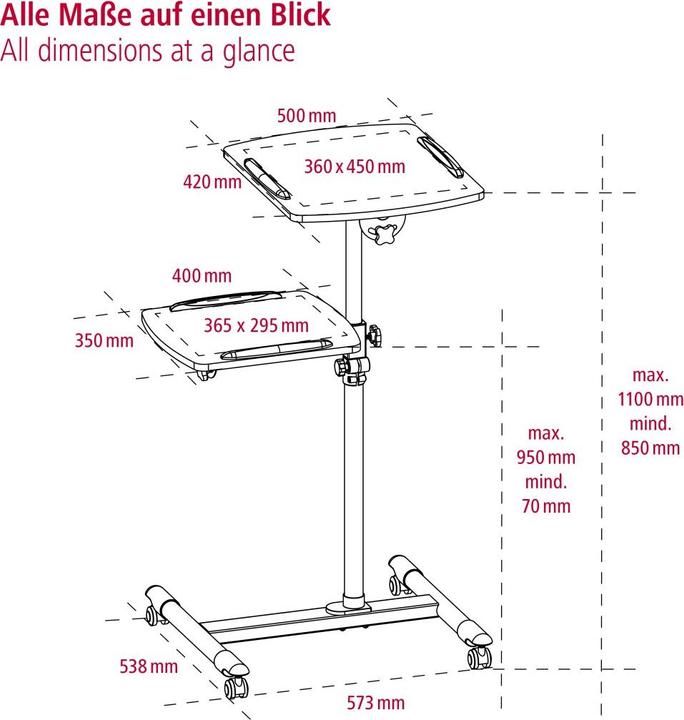 Actual product image Hama Beamer table with 2 levels (Ground)