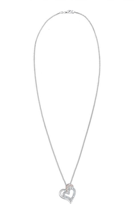 Immagine prodotto Elli mit Herz-Anhäger verziert mit Kristallen (Argento, 45 cm)