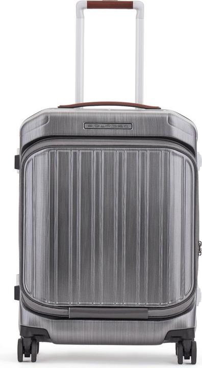 Produktbild Piquadro PQ-Light - Fast-Check Handgepäck Hartschalentrolley Schwarz/Leder (37 l, Handgepäck (bis 50l))
