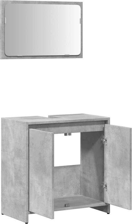 Produktbild VidaXL 2-tlg. Badmöbel-Set Betongrau Holzwerkstoff