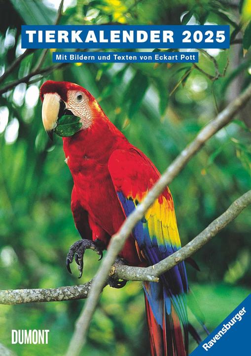 Ravensburger Tierkalender – Wochenkalender 2025 – Tier-Kalender mit 53 Blatt – Format 21,0 x 29,7 (Harter Einband, Deutsch)