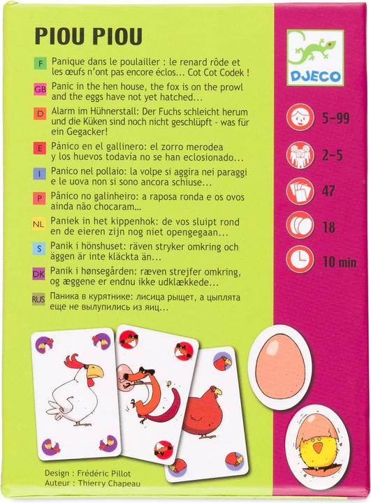 Image du produit Djeco Jeu de cartes Piou Piou (Allemand, Anglais)