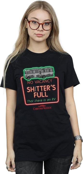 Actual product image National Lampoon´s Vacation Womens/Ladies Greyscale No Vacancy Cotton Boyfriend T-Shirt (3XL)