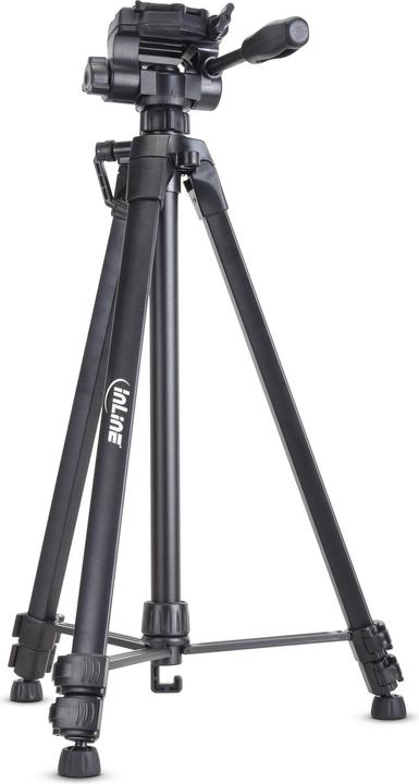 InLine Tripod for digital cameras and video cameras, aluminium, black, height max. 1.73m (Metal)