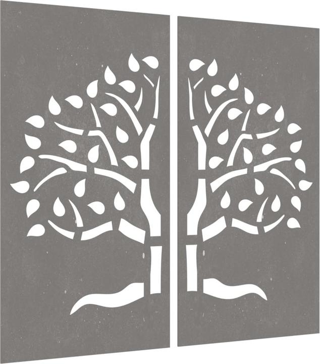 Image du produit VidaXL Décoration murale de jardin en 2 parties 105x155 cm Design arbre en acier corten (105 x 55 x 1 cm)