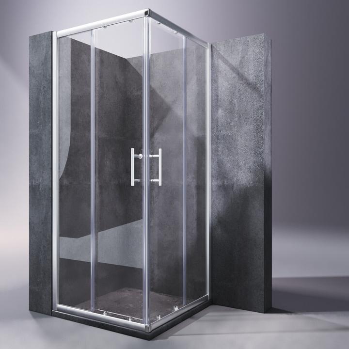 Actual product image SONNI Corner shower enclosure 80*80*185 cm, without shower tray (120 cm, 120 cm, 195 cm)