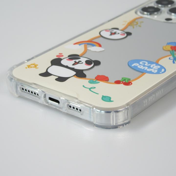 Image du produit PhoneLook Coque silicone bumper avec coins renforcés miroir Cute Panda (Apple iPhone 13 Pro Max)