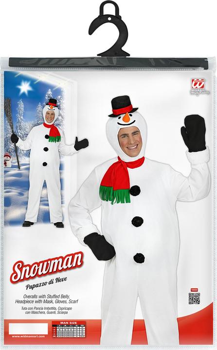 Immagine prodotto Widmann SNOWMAN (tuta con pancione, copricapo con maschera, guanti, sciarpa), S (S)