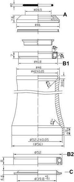 Image du produit Tange Jeu de direction Tapered Ahead 1 1/8"-1.5