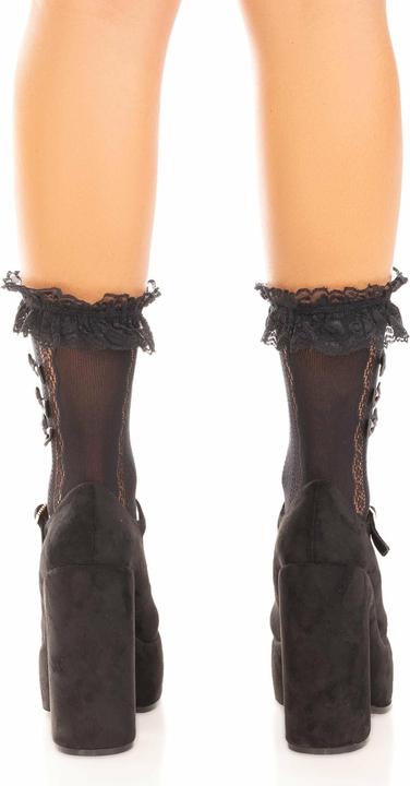Actual product image Leg Avenue Socks With Frills Black (One size)