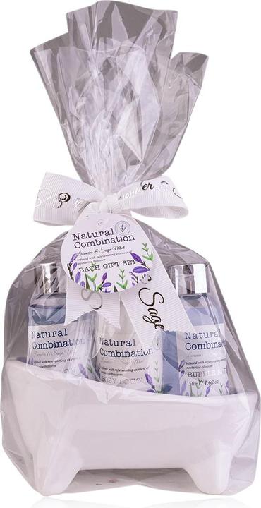 Accentra Set da bagno LAVENDEL in vasca di ceramica, include 50 ml di gel doccia, 50 ml di bagnoschiuma, 50 (Set per la cura dei capelli, Set per la cura del corpo)