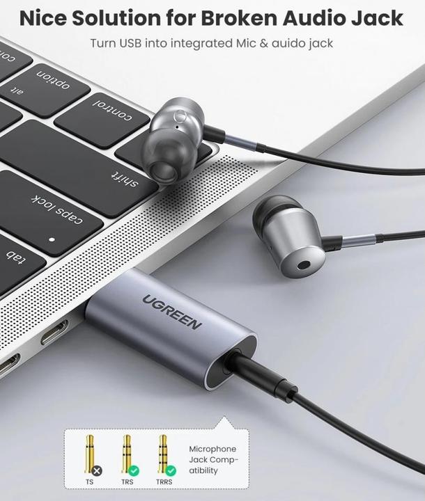 Actual product image Ugreen USB 2.0 to Audio Adapter USB Sound Card Stick (USB)