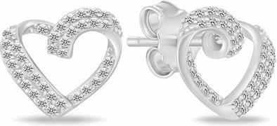 Actual product image Brilio Silver - Silver earrings Crown with zircons EA1056W