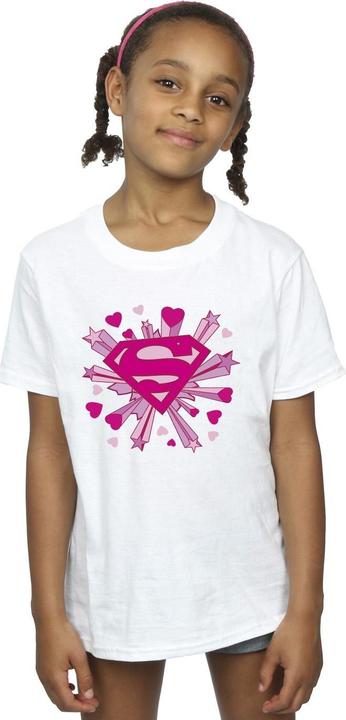 Immagine prodotto Superman Pink Hearts And Stars Logo Maglietta Ragazze (140, 146)