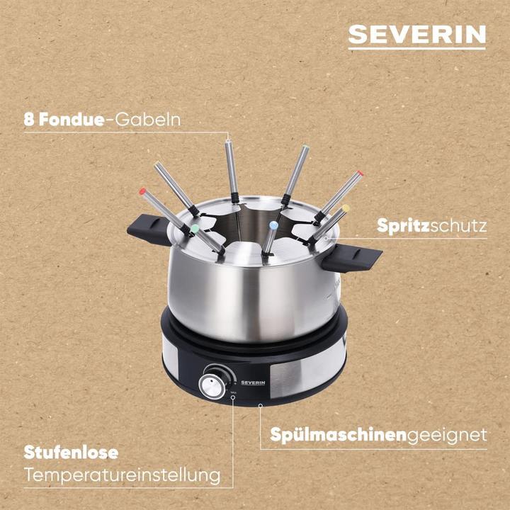 Actual product image Severin FO2471 stainless steel, black (Chinoise Fondue, Fondue Bourguignonne, Chocolate fondue, Cheese fondue)
