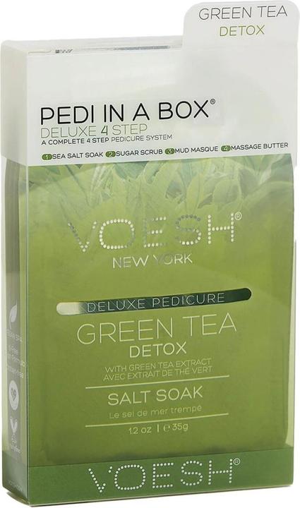 Produktbild Voesh Pedi In A Box Deluxe 4 Step Green Tea (Fussbad, Fusscrème & Fussgel, Fussmaske)