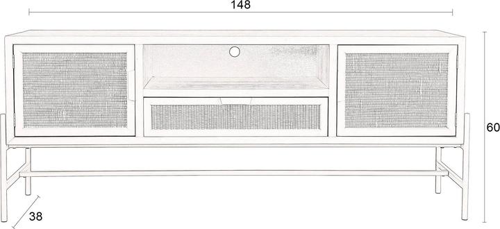 Produktbild Dutchbone Yasu Sideboard Beige (148 x 38 x 60 cm)