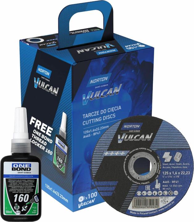 Image du produit Norton TARCZA.VULCAN 125 x 1,6 /100szt.+ KLEJ ONE BOND