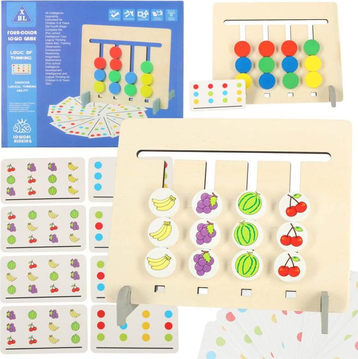 Actual product image Ikonka Wooden educational toy game colours montessori fruit