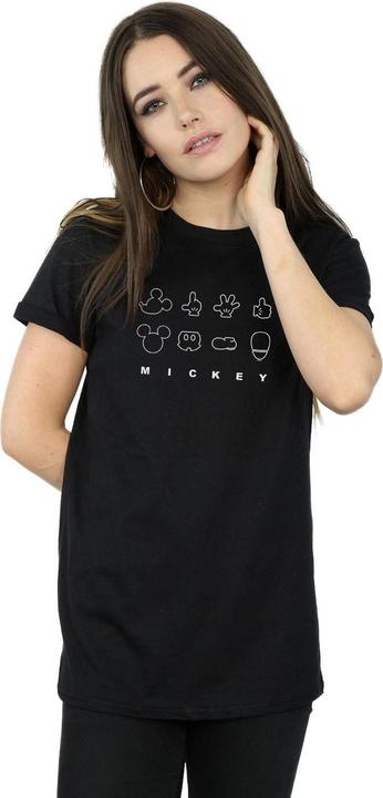 Actual product image Disney Womens/Ladies Mickey Mouse Deconstructed Cotton Boyfriend T-Shirt (3XL)