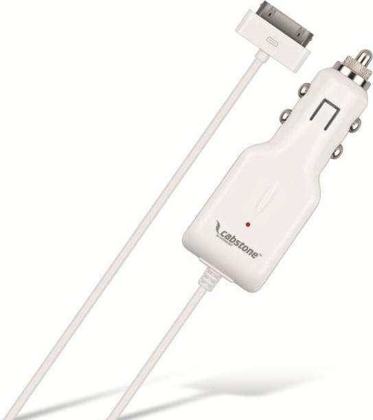 Actual product image Cabstone Car charging cable for Apple iPad/iPhone/iPod 30-pin, 1 A, white
