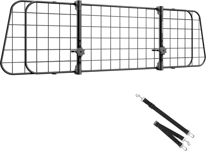 Image du produit tectake Grille de protection pour chien Balu, réglable en largeur, 2 ceintures de sécurité (Chien, Réflecteurs)