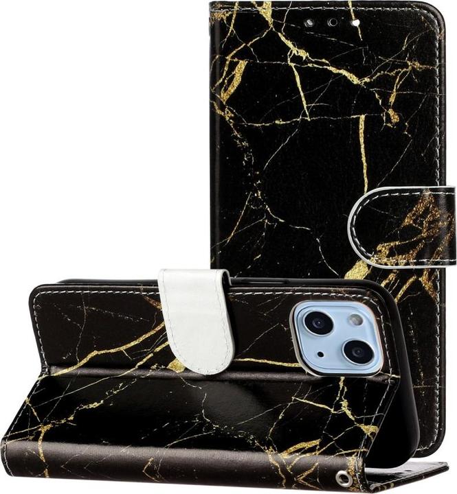 Actual product image Ueli Express iPhone 13 Mini Book Case Case with Card Holder Marble Black (Apple iPhone 13 mini)