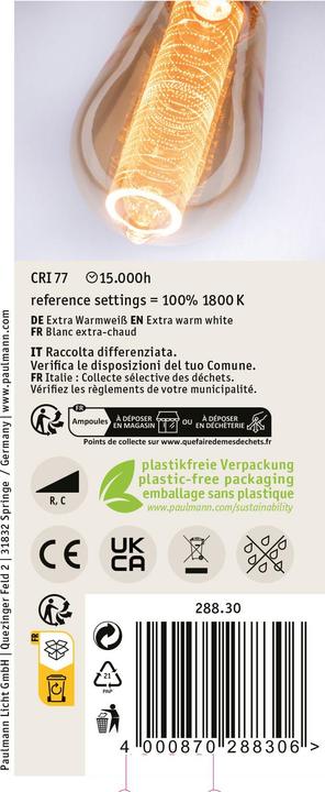 Immagine prodotto Paulmann Pistone ST64 Bagliore interno (E27, 3.60 W, 120 lm, 1 x, G)