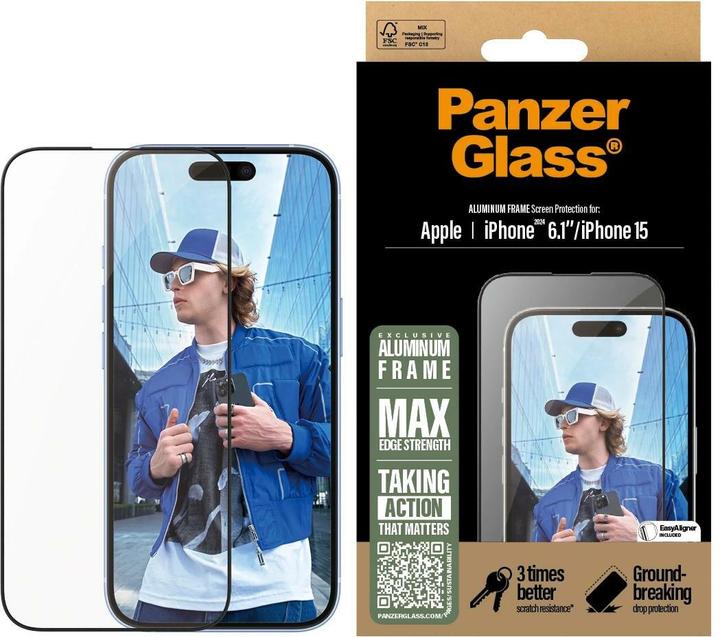 PanzerGlass Ultra-Wide Fit (1 Piece, Apple iPhone 15, Apple iPhone 16)