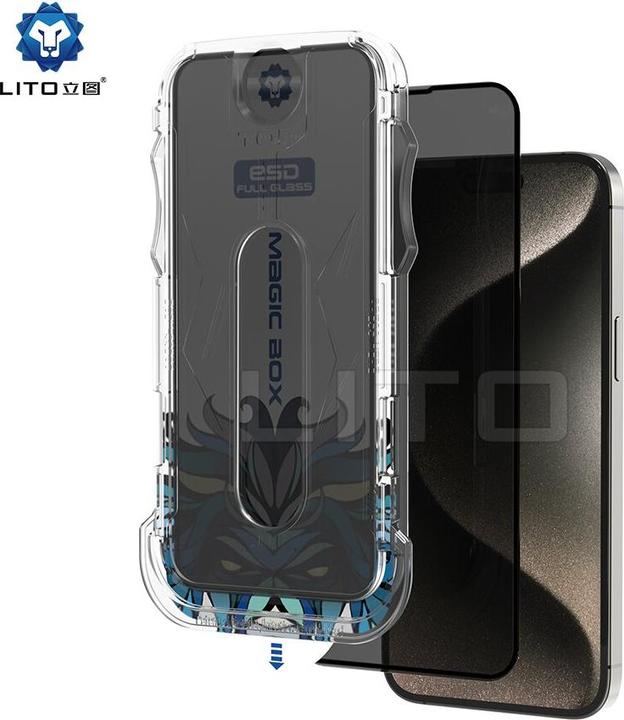 Produktbild Lito Panzerglas Privacy inkl. Installationstool (1 Stück, Apple iPhone 15 Plus)