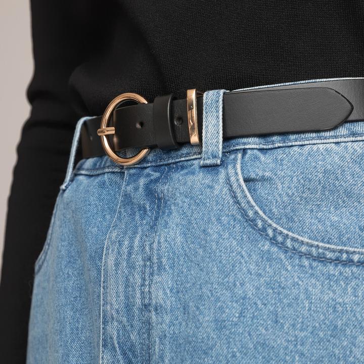 Actual product image La Redoute Collections Ledergürtel mit goldfarbener Schnalle (90)