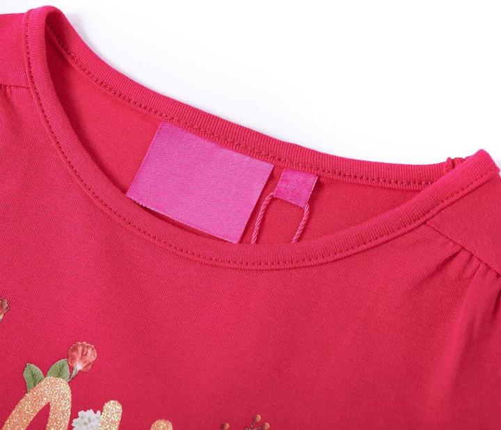 Produktbild VidaXL Kinder-Langarmshirt Knallrosa 128,Material: 95 % Baumwolle (128)