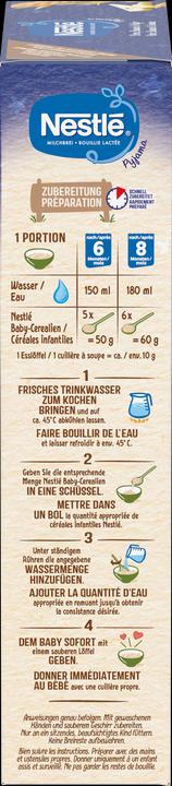 Valeurs nutritives et ingrédients Nestlé Milk Porridge Pear Banana - Après 6 mois (450 g)
