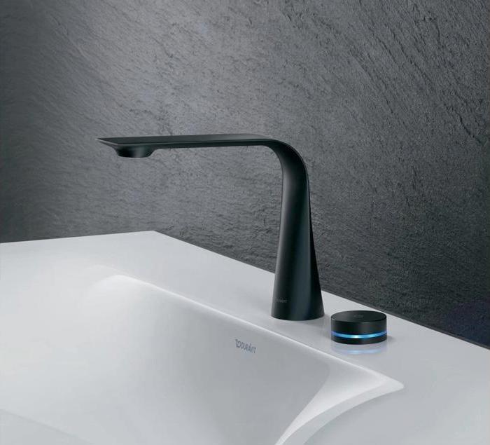 Actual product image Duravit 2-hole electronic battery D.1 M with plug-in power supply unit black matt