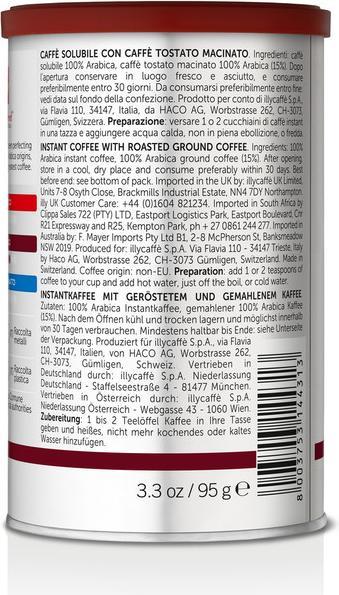 Valori nutrizionali e ingredienti Illy Intenso Instant (95 g)